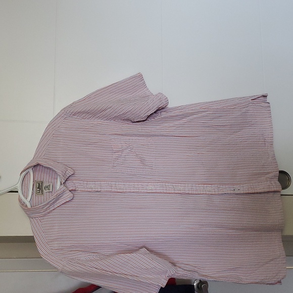 L.L. Bean Other - LL Bean Size L Orange Blue Seersucker Shirt